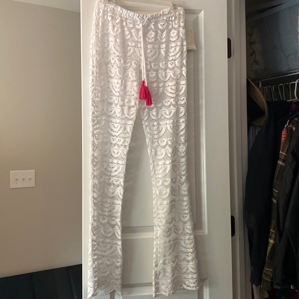 White beach cover up pants